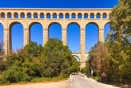 Roquefavour historic old aqueduct landmark Ventabren, Aix en Provence, Provence, France