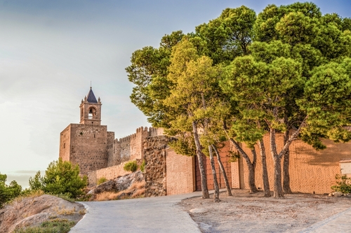 Exterior view of the Alcazaba of Antequera, near Malaga, Andalusia, Spain