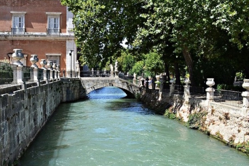 View of a beautiful canal in the town of Aranjuez near Madrid, Spain