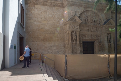 People visiting the Archeological Museum of Cordoba, Andalusia, Spain