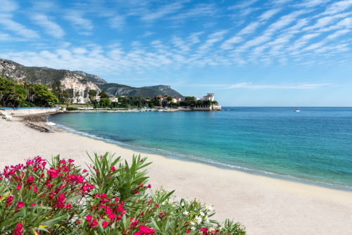 A beautiful view of a beach near Saint Jean Cap Ferrat in the French Riviera, Cote d'Azur, France