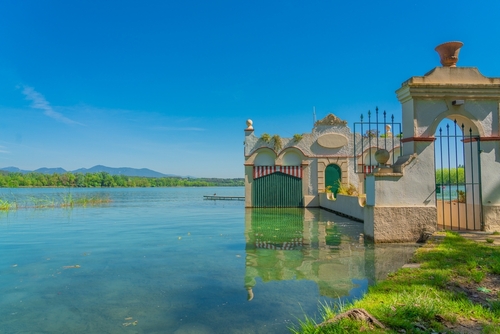 Landscape of the Lake of Banyoles near Girona, Catalonia, Spain