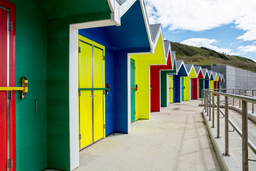 Colorful Beach Huts at Barry Island, Wales, United Kingdom