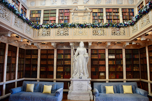 View of the Long library at Blenheim Palace, Woodstock, Oxfordshire, England, United Kingdom