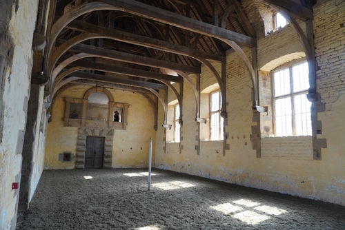 The beautiful interior of Bolsover Castle, Nottinghamshire dominates the countryside from its hilltop position and the Stuart mansion was designed to entertain and impress visitors in the Peak District National Park, Derbyshire, England, UK