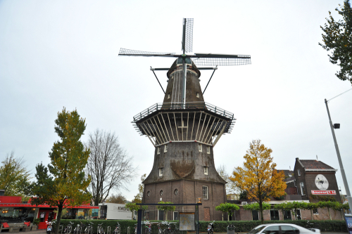 The windmill at street Funenkada 7 in Amsterdam is 
