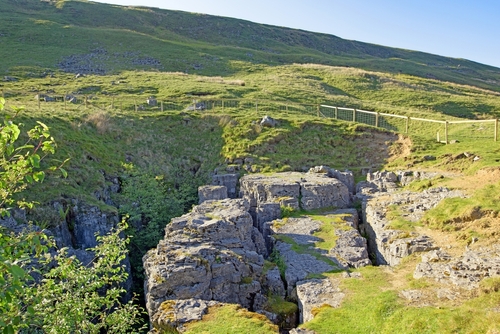 There are many high roads and passes in the Yorkshire Dales with fantastic views of the surrounding valleys and fells, but perhaps the best known is Buttertubs Pass, Yorkshire, England, United Kingdom