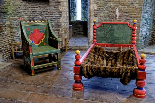Interior of Caerphilly Castle, a partially ruined fortification, dating from the 13th Century. Caerphilly Mid-Glamorgan, South Wales, UK