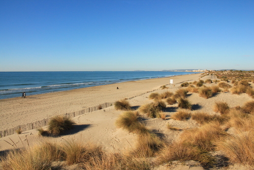 Very Beautiful sandy beach in Camargue, Provence, France