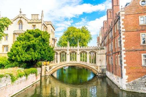 View of the Bridge of Sighs at Cambridge, England, United Kingdom