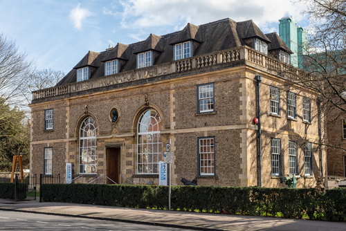 Exterior view of the Polar Museum at the Scott Polar Research Institute on on Lensfield Road at Cambridge, England, United Kingdom