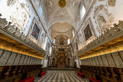 Interior of the Carthusian monastery church of the Assumption of Our Lady (Monasterio de la Cartuja), Granada, Andalusia, Spain