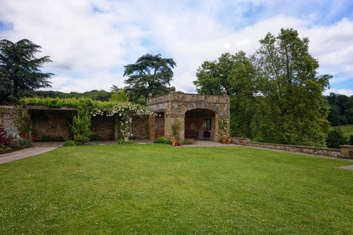 Summerhouse on the lawn at Chartwell, the home of former Prime Minister of the United Kingdom, Sir Winston Churchill in Kent, England, United Kingdom