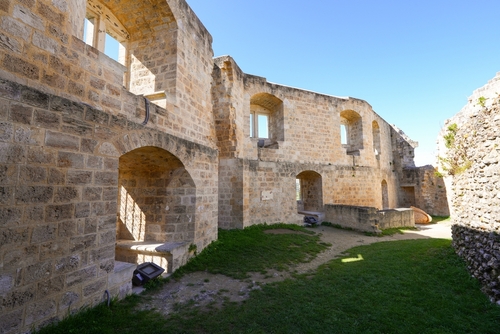 Ruins of Château Gaillard, a French medieval castle overlooking the River Seine built in Normandy by Richard the Lionheart, King of England and feudal Duke of Normandy in the 12th Century, Normandy, France