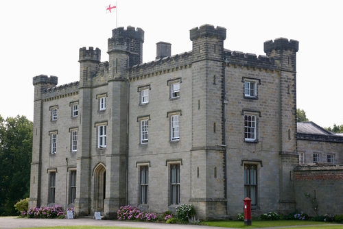 Exterior view of Chiddingstone Castle, Chiddingstone, Kent, England, UK