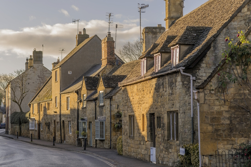 A picturesque street view at Chipping Campden, Cotswolds, England, United Kingdom
