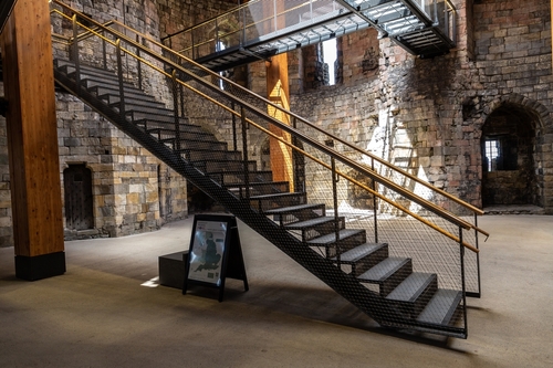 Interior view of Clifford's Tower, Yorkshire, England, United Kingdom
