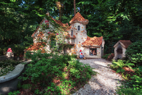 The sweet house of the fairy tale Hansel and Gretel in the fairytale forest in the Efteling amusement park in Kaatsheuvel, Holland