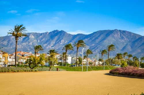 View of Empuriabrava beach in Costa Brava, Catalonia, Spain