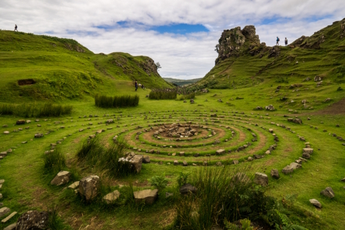 Stone circles at Fairy Glen, Isle of Skye, Scotland, United Kingdom