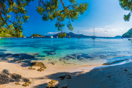 Beautiful view of Formentor beach, Mallorca island, Balearic Islands, Spain