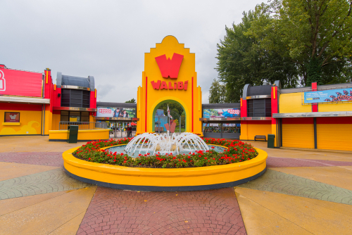 Entrance to the Walibi Holland amusement park in Biddinghuizen, Flevoland, Holland