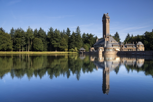 Hunting lodge Sint-Hubertus near the Dutch village Otterlo in the nature reserve National Park Hoge Veluwe Park, The Netherlands
