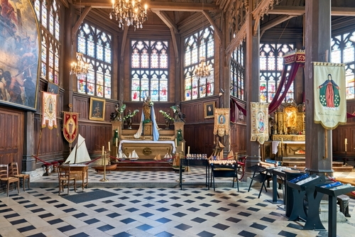 Saint Catherine church, the biggest wooden church in France. Honfleur, Normandy, France