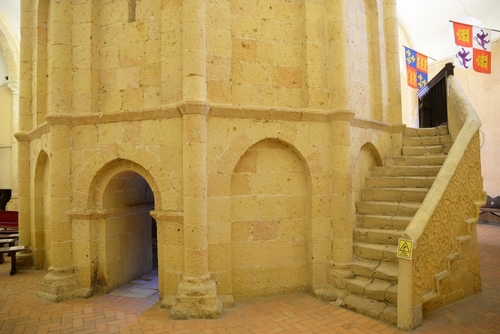 Interior view of the Church of Vera Cruz, an ancient templar church in Segovia, Castilla y Leon, Spain