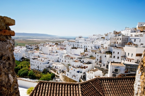 Beautiful view of Ruta de los Pueblos Blancos in Jerez de la Frontera, Costa de la Luz, Cadiz district, Andalusia, Spain
