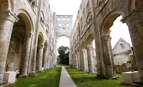 Abbey of Jumieges, Ruins of Abbey from 1067, Normandy, France