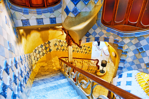 Interior and inner chambers Gaudi's creation house Casa Batllo, built in 1877 by Antoni Gaudi, and now commissioned by Lluis Sala Sanchez in Barcelona, Catalonia, Spain