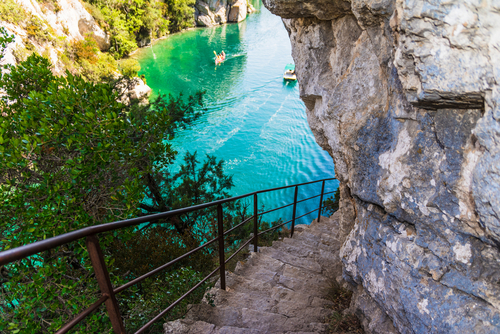 Sentier du garde canal, Quinson, Verdon lower gorge, Provence, France