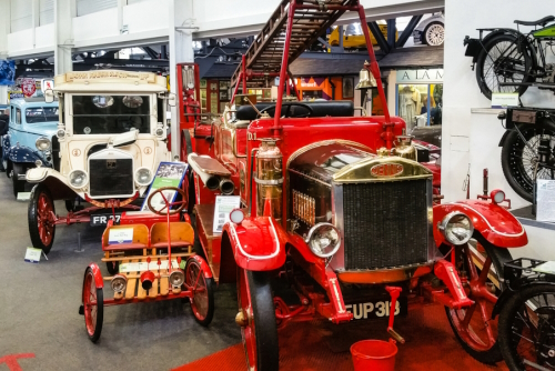 Exhibition collection of classic cars, motorcycles, bicycles, pedal cars and speed boats located in the Lakeland Motor Museum in the Lake District National Park, Cumbria, England, UK