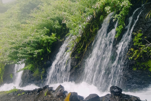 Nacientes Marcos y Cordero, beautiful trail on the island La Palma, going along water duct in Los Tilos Nature Reserve, La Palma Island, The Canary Islands, Spain