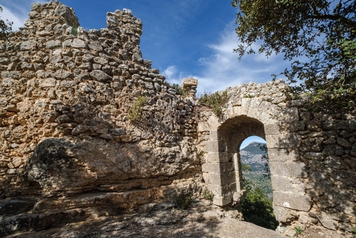 Alaro castle, ruins of the western walls, Alaro, Mallorca island, Balearic Islands, Spain