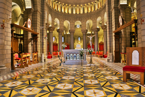 Interior view of the Cathedral of Our Lady of Immaculate Conception known as Saint Nicholas Cathedral in Monaco in the French Riviera, Cote d'Azur, France