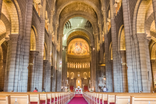 Interior view of the Cathedral of Our Lady of Immaculate Conception known as Saint Nicholas Cathedral in Monaco in the French Riviera, Cote d'Azur, France