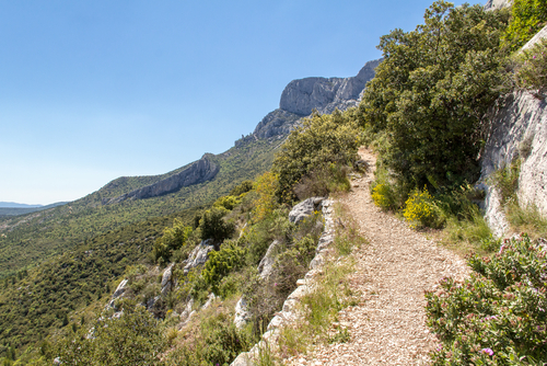 The famous Sainte Victoire mountain, near Aix en Provence in the south of France, which inspired the painter Paul Cezanne, Provence, France
