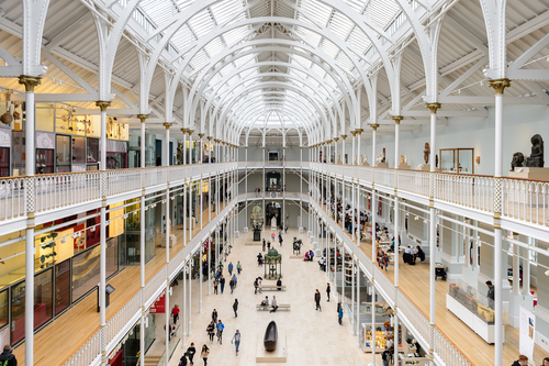 Grand Gallery of the National Museum of Scotland, Edinburgh, Scotland, UK