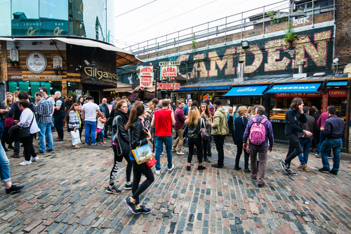 The Camden Market in London, England, UK. Camden is a popular visitor attraction in London