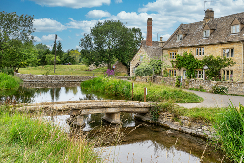 The village of Lower Slaughter, the Cotswolds, Gloucestershire, England, UK
