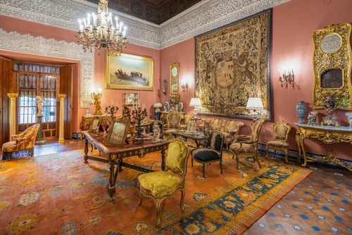 Salon Cuadrado (Square room) at Las Duenas Palace (Palacio de las Duenas), Seville, Andalusia, Spain