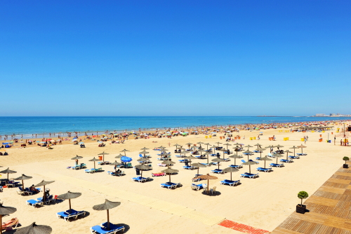 Victoria Beach (Playa de la Victoria), the best urban beach in the city of Cádiz, Andalusia, Spain