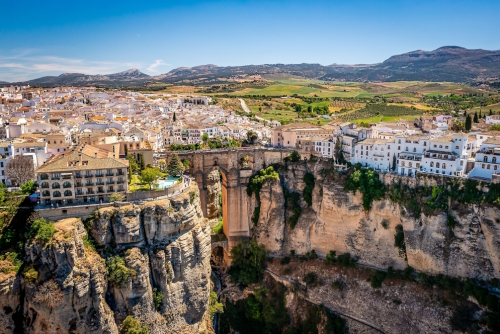 Stunning aerial view of the city of Ronda, Malaga Province, Andalusia, Spain