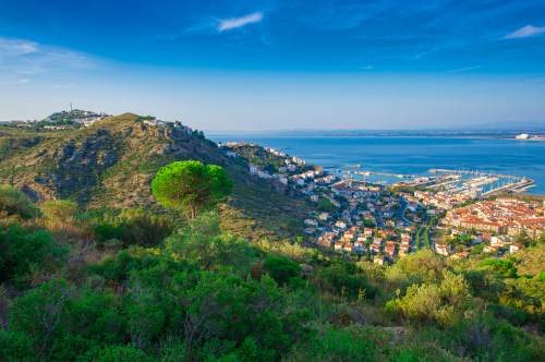 Summer landscape of Roses, resort in Costa Brava, Spain