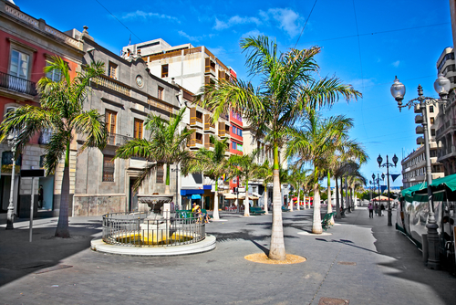 Main street in the old town of Santa Cruz de Tenerife, Tenerife Island, Canary Islands, Spain