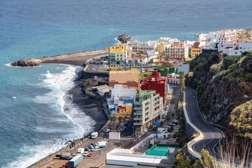 View of the city Santa Cruz de La Palma on the island of La Palma, The Canary Islands, Spain