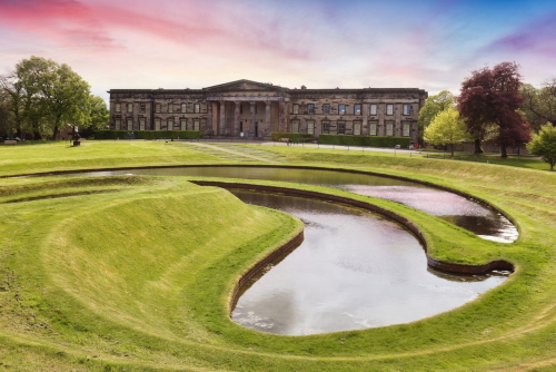 Beautiful exterior view of the Scottish National Gallery of Modern Art in Edinburgh, Scotland, United Kingdom