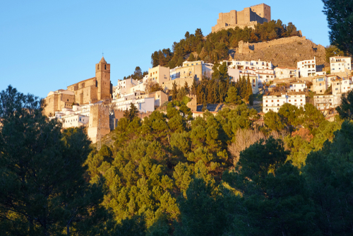 View of the traditional Spanish village of Segura de la Sierra in the Cazorla Natural Park, Jean, Andalusia, Spain